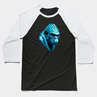 Origami Cyan Gorilla Head Baseball T-Shirt